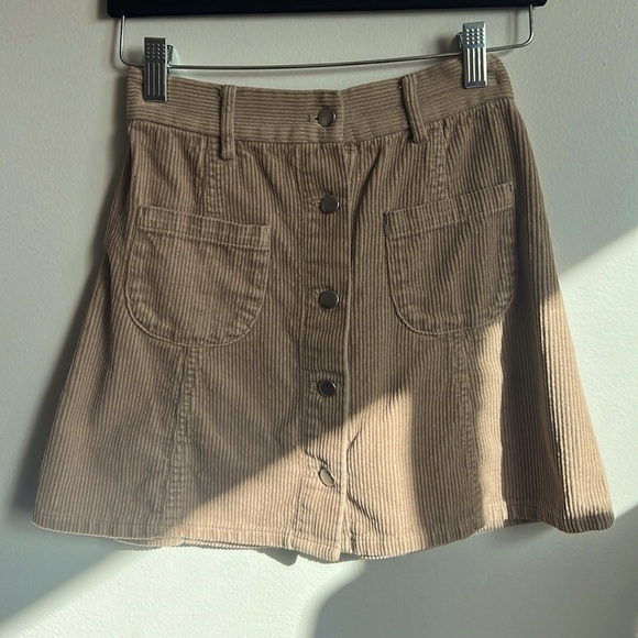 Small Light Tan Skirt A-Line Corduroy - Picture 2 of 4